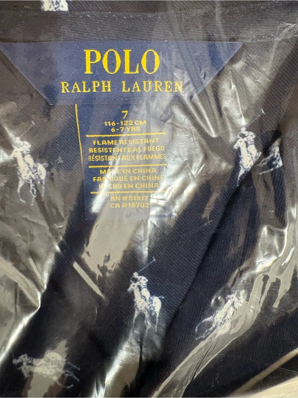 Polo by Ralph Lauren Navy and White Pony Print Pajama Set